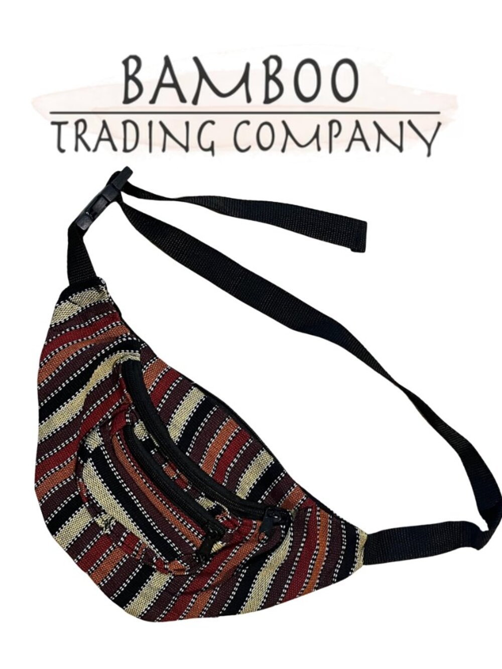 Bamboo Trading Company Hip Pack – Boho Handwoven Multicolor Fanny Pack – NWT